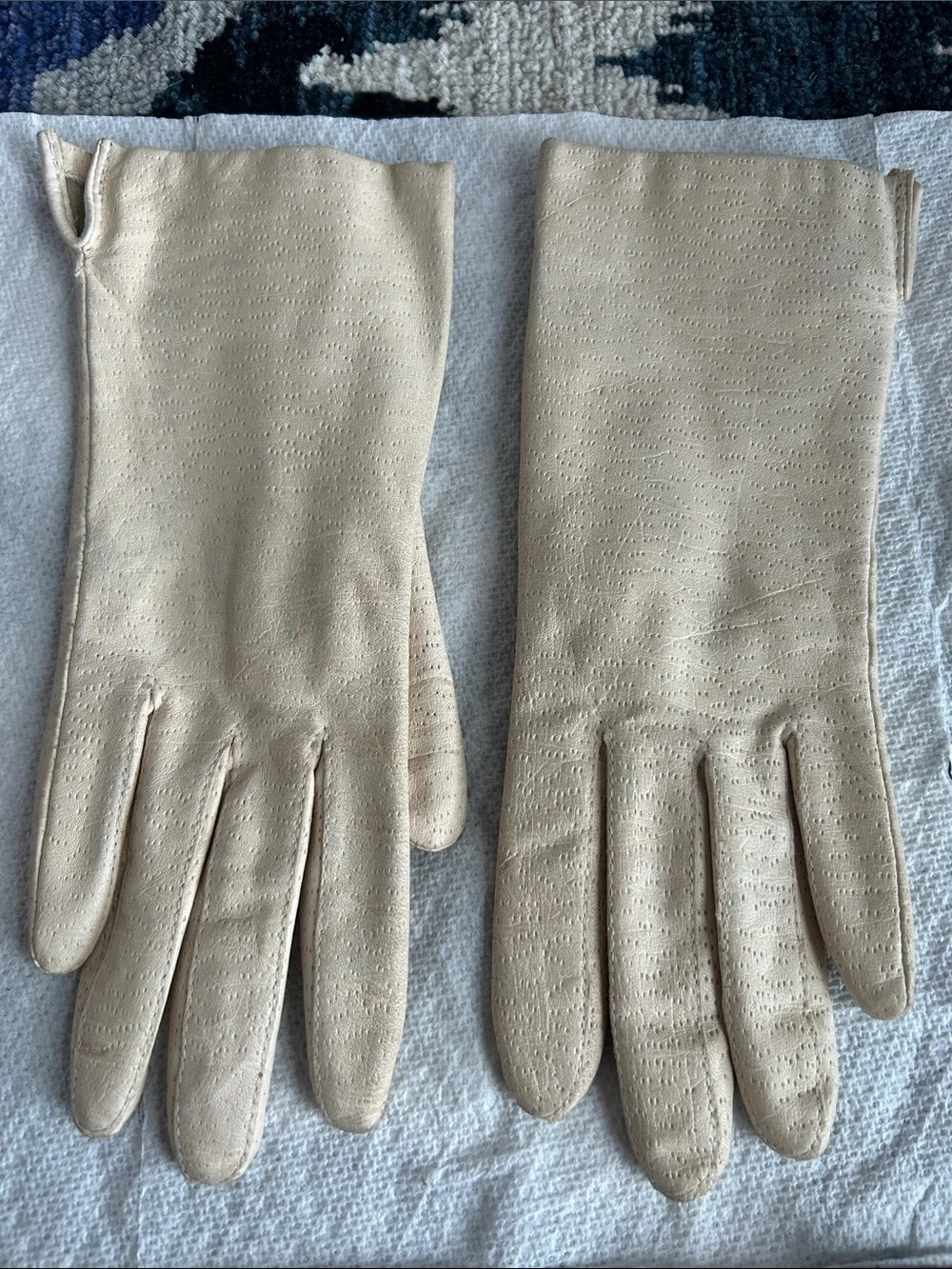 GENUINE Leather Gloves (5 pairs) - Beige, Red, Gray, Teal and Black